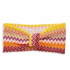 Missoni zig zag chevron knit headband yellow multi color